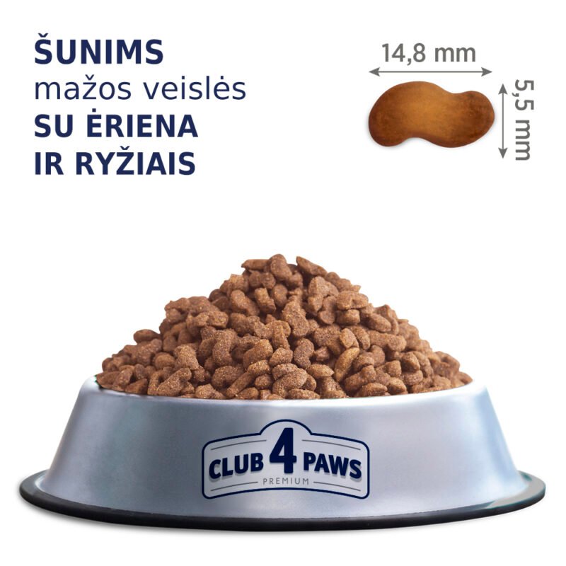 Premium visavertis pašaras suaugusiems mažos veislės šunims "Ėriena ir ryžiai"