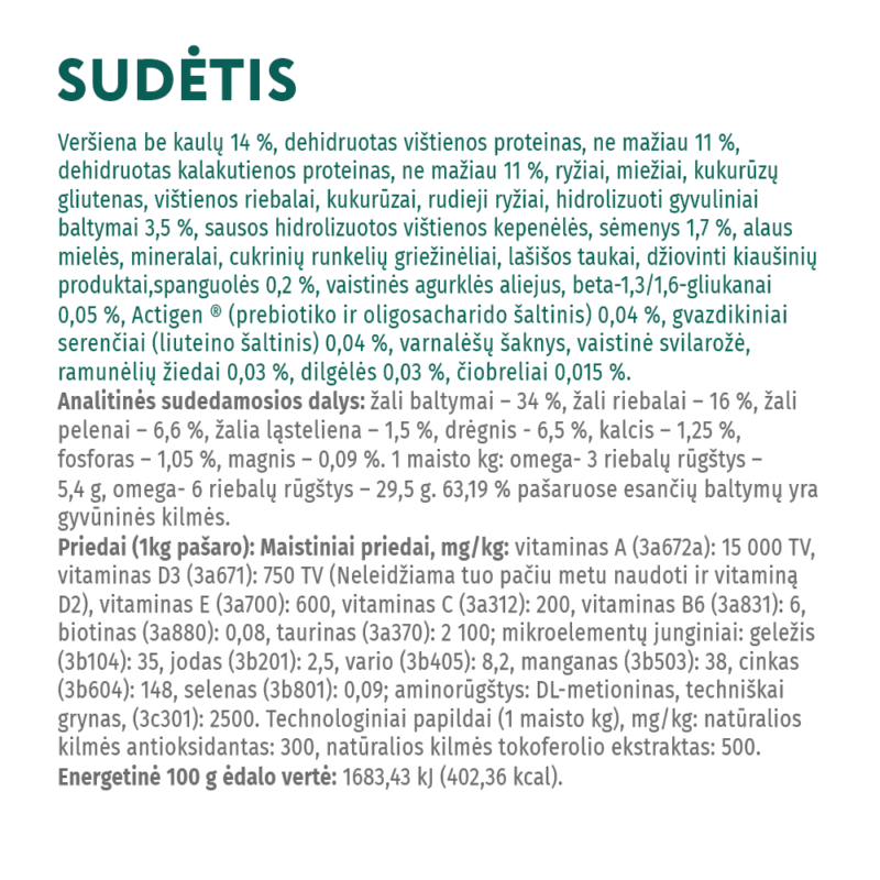 Visavertis pašaras suaugusioms katėms su dideliu veršienos kiekiu